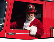 Santa Claus in Fire Truck 